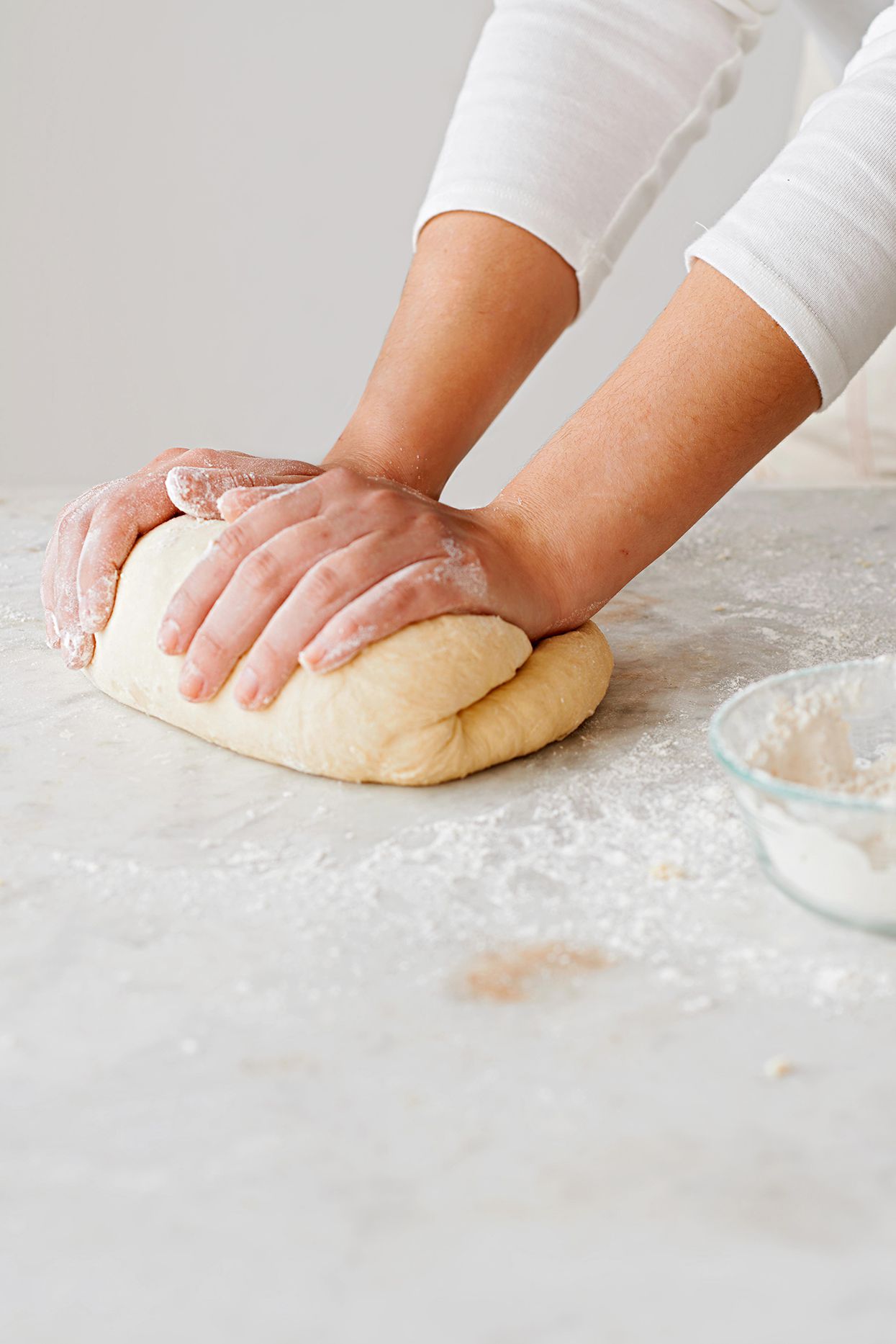 Kneading dough for cinnamon rolls