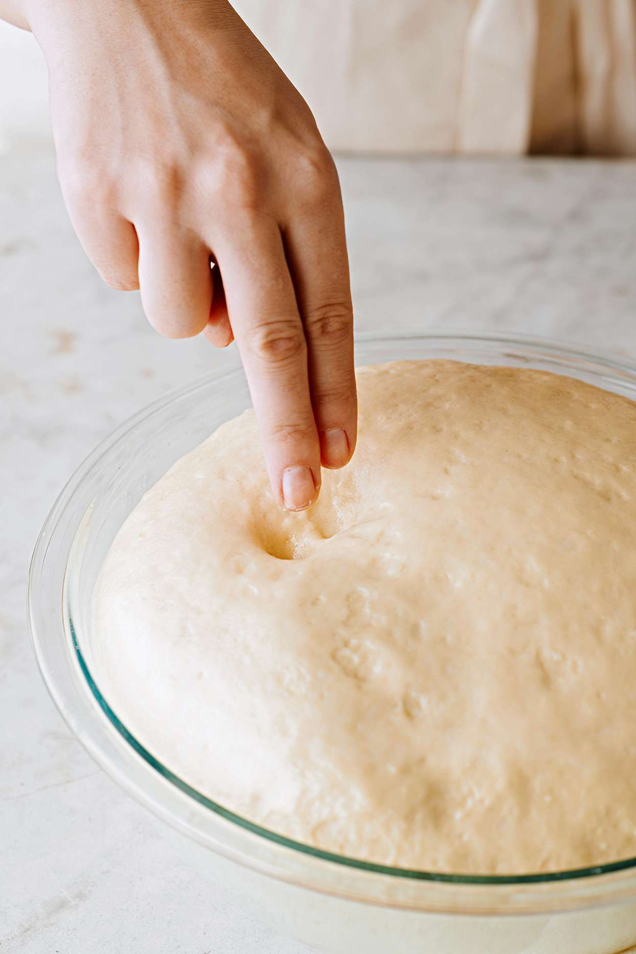 Testing dough for cinnamon rolls