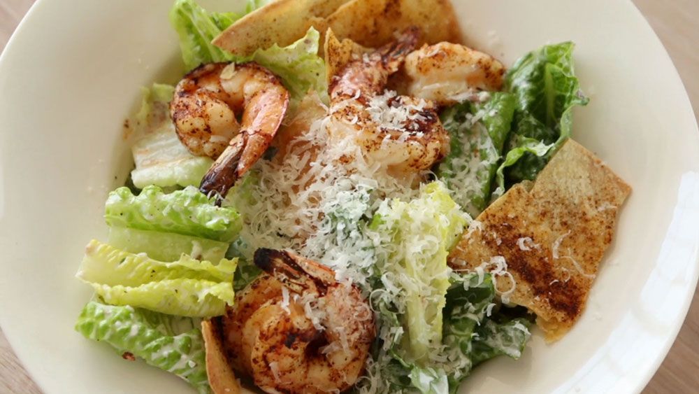 Caesar Salad With Spicy Shrimp Recipe Martha Stewart