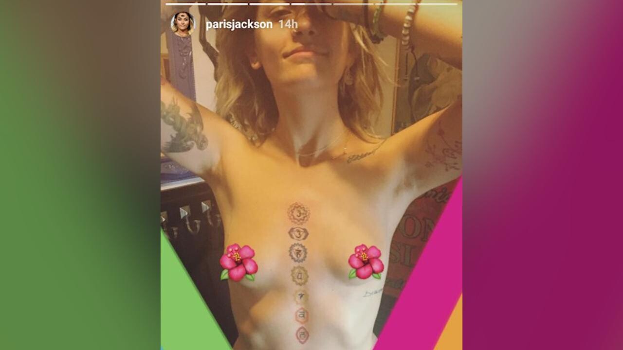Paris Jackson Goes Topless to Show Off Her New Spiritual Chest Tattoo.