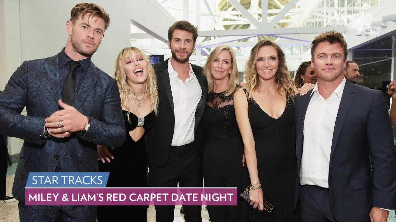 family date night liam hemsworth hits the avengers premiere with brothers wife miley cyrus