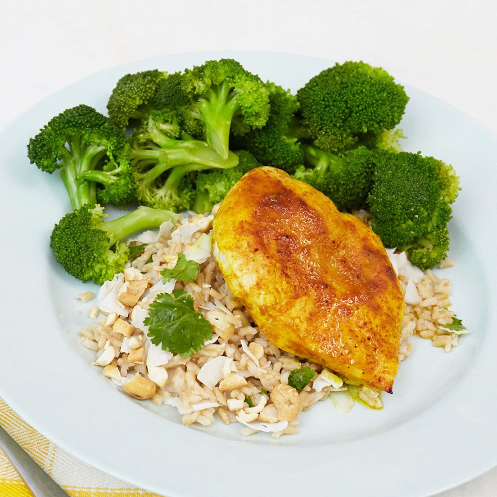 Healthy Dinner Recipe Golden Turmeric Chicken With Coconut Rice And Broccoli Shape,Autism Mom Burnout