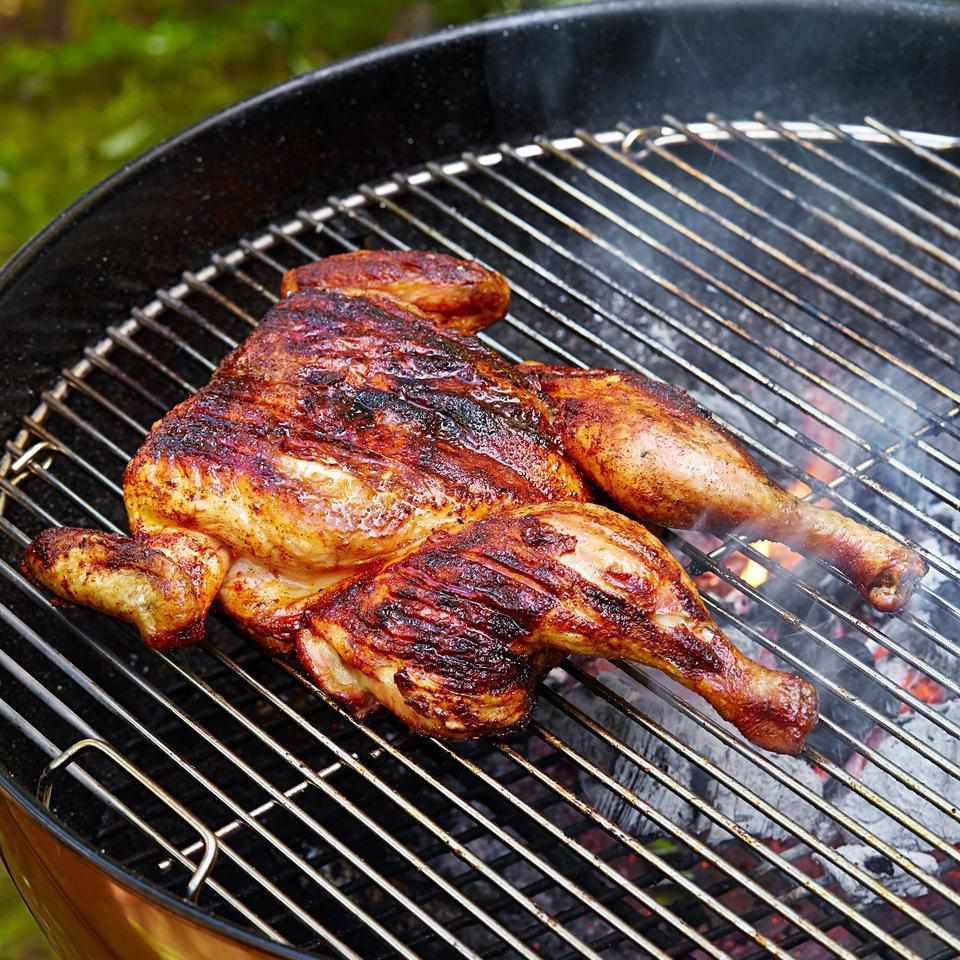 Spatchcocked Chicken with Sweet &amp; Spicy BBQ Rub Recipe | EatingWell