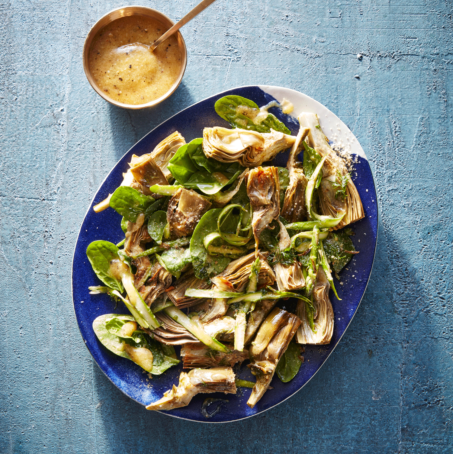 Shaved Spring Veggies with Miso-Honey Dressing 