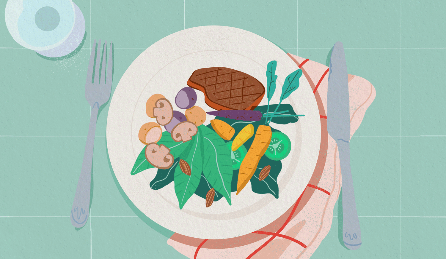 How to Eat Like a Climatarian: dinner plate shrinks with less beef