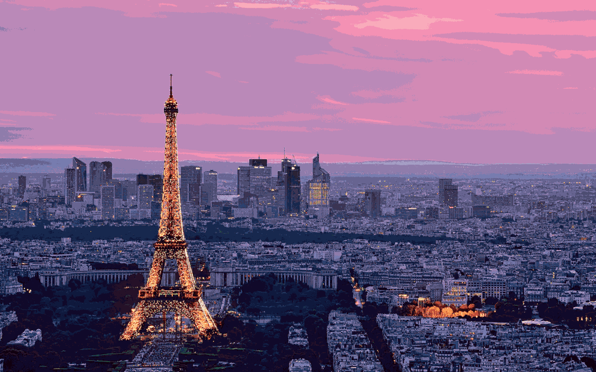 Paris at dusk.