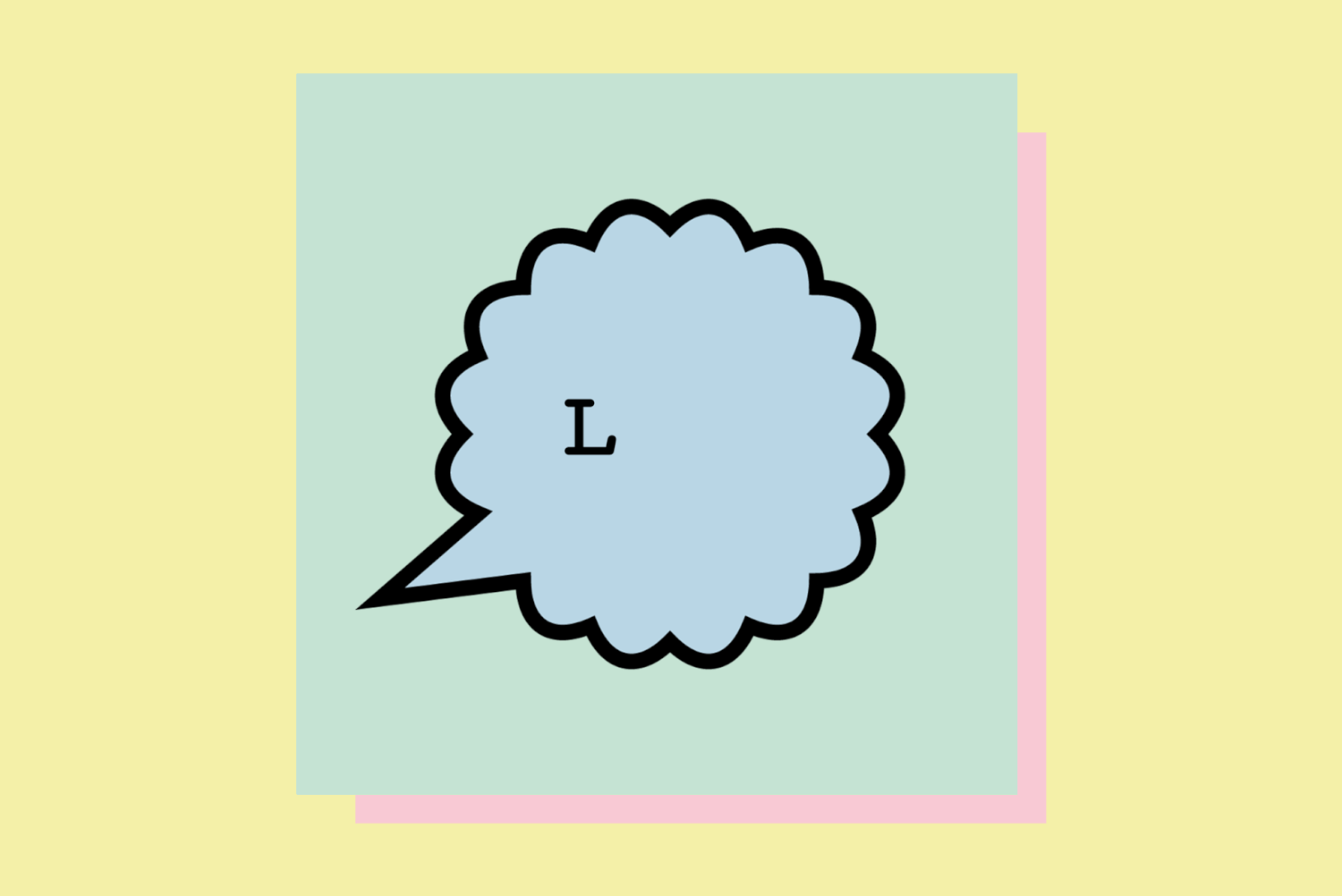 A gif of a speech bubble typing out the word "LIKE."