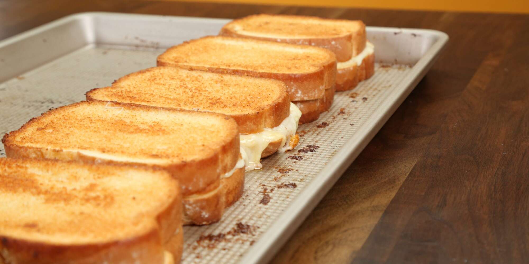 Sheet Pan Oven Grilled Cheese Sandwiches - Belly Full