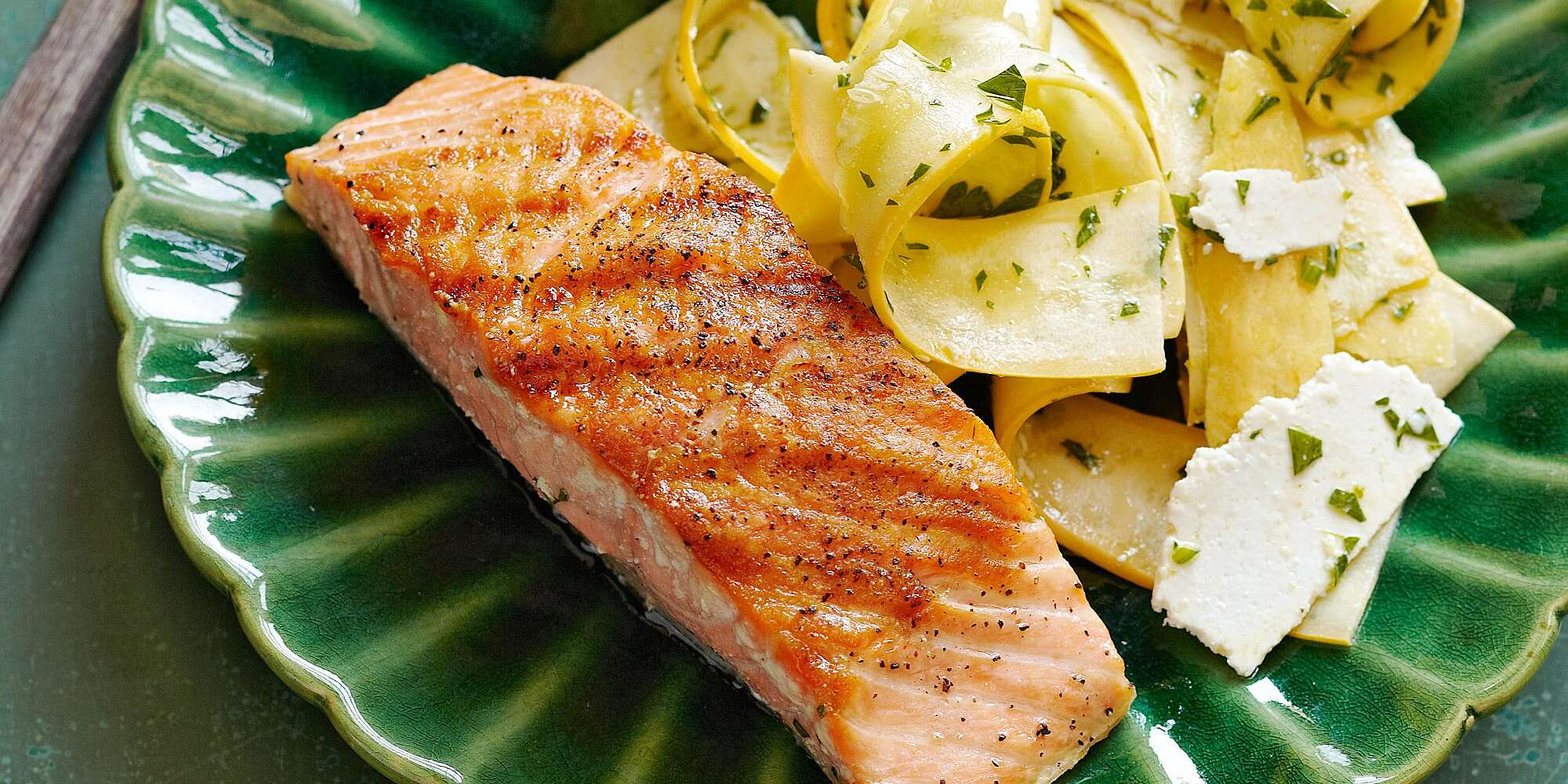 Grilled Salmon with Squash Ribbon Salad | Rachael Ray In Season