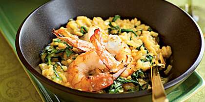 Pan-Seared Shrimp and Arugula Risotto Recipe