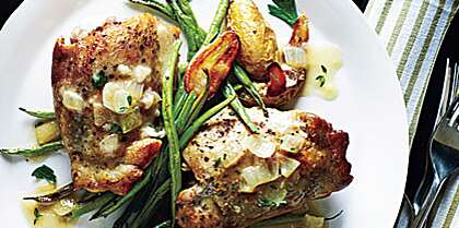 Roasted Chicken Thighs with Mustard-Thyme Sauce Recipe - 0 | MyRecipes