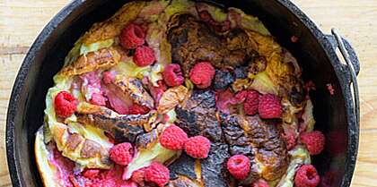 Dutch Oven Dutch Baby {Camping Recipe} - Self Proclaimed Foodie