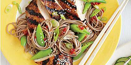 Soba Noodles with Marinated Chicken + A Stubb's BBQ Giveaway