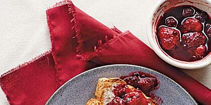 Angel Food Cake with Three-Berry Compote Recipe