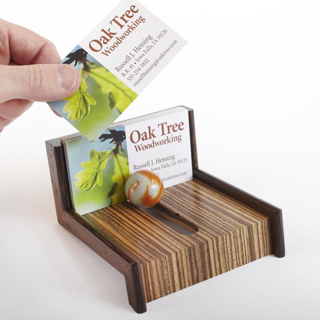 Cool-as-Marble Business Card Holder Woodworking Plan from WOOD Magazine