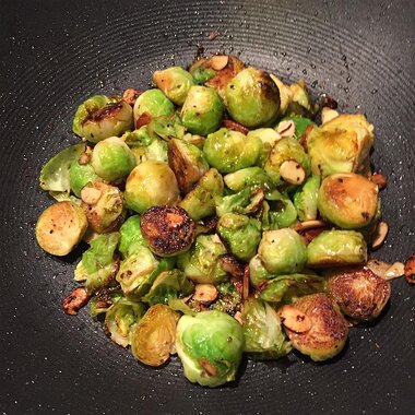 Pan Fried Brussels Sprouts Recipe Allrecipes 1 tablespoon extra virgin olive oil, 4 garlic cloves, minced, 2 cups brussels sprouts, outer leaves trimmed, then halved, kosher salt and freshly ground black pepper. pan fried brussels sprouts