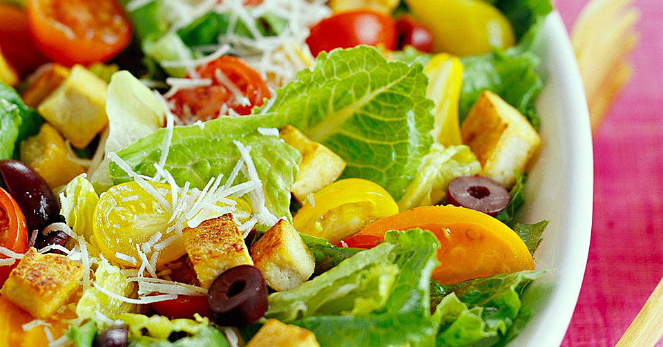 Caesar Salad with Tofu Croutons Recipe | EatingWell