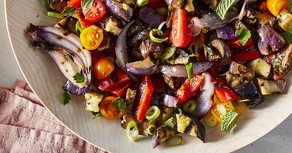 Grilled Eggplant Salad Recipe | EatingWell