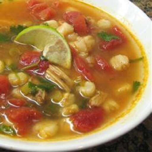 Chicken and Hominy Soup with Lime and Cilantro Recipe