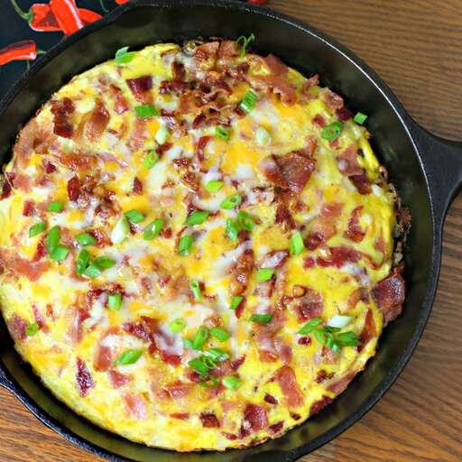 Cheesy Bacon, Sausage, and Egg Hash Brown Skillet Recipe