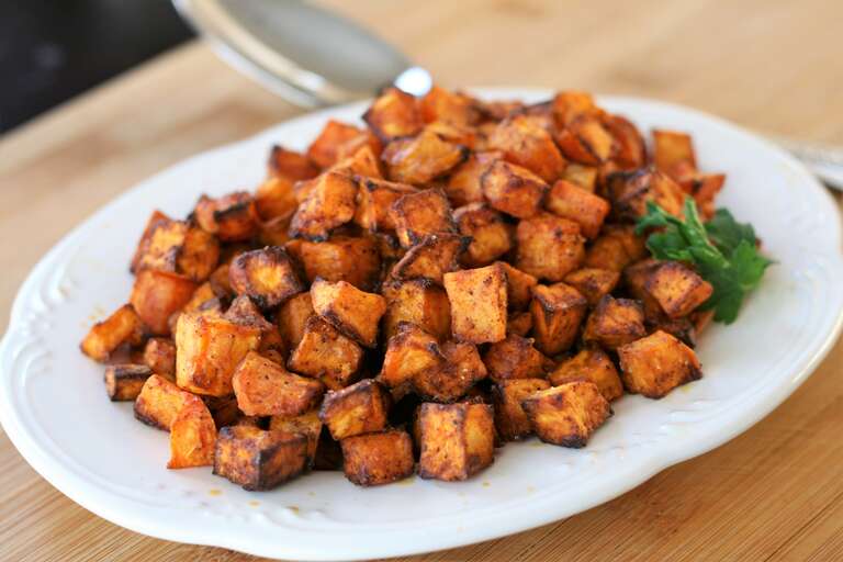 Sweet and Spicy Air Fried Sweet Potatoes
