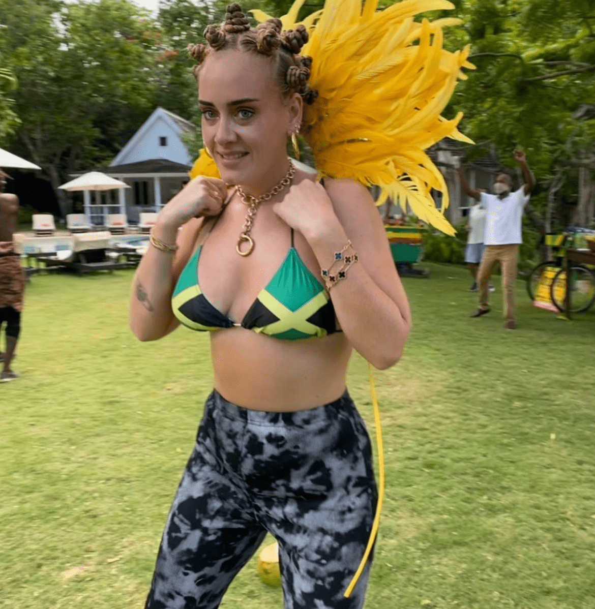 Adele Faces Backlash for Wearing Jamaican Flag Bikini, Bantu Knots in Tribute to Canceled Carnival - PEOPLE