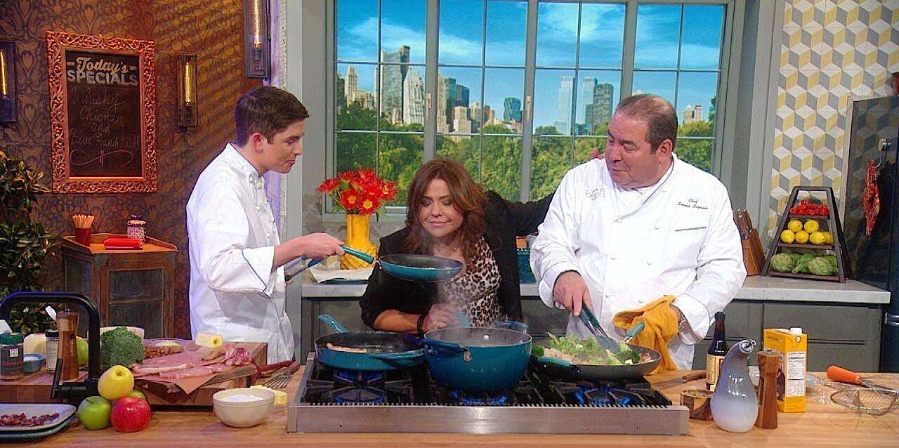 Chef Emeril Lagasse and Son EJ Cook Together with Rachael Ray | Rachael ...