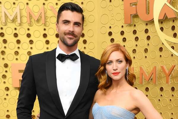Tyler Stanaland and Brittany Snow attend the 71st Emmy Awards at Microsoft Theater on September 22, 2019 in Los Angeles, California
