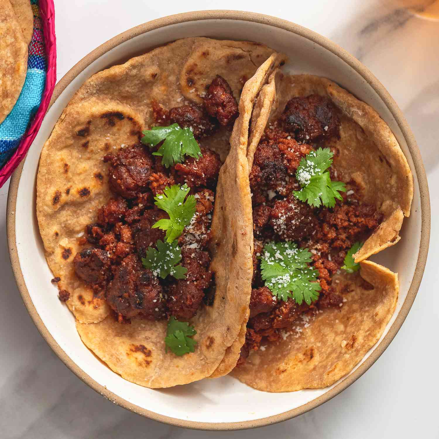 Chorizo Tacos with Homemade Whole-Wheat Flour Tortillas