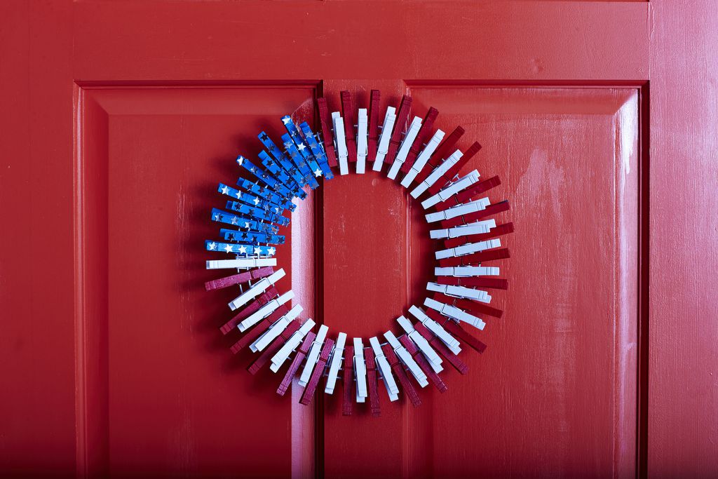 Details about   July 4th Patriotic Wreath for Door Garland Decoration Outdoors Labor Day 