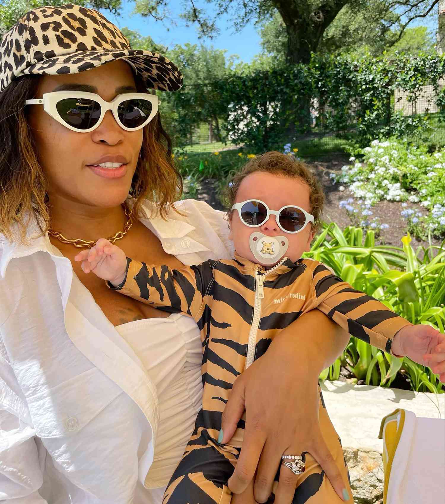 Eve Adorably Matches Baby Son Wilde Wolf, 4 개월, in Animal Print Looks: 'Ready for the Sun'