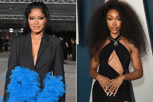 LOS ANGELES, CALIFORNIA - OCTOBER 15: Keke Palmer attends the 2nd Annual Academy Museum Gala at Academy Museum of Motion Pictures on October 15, 2022 in Los Angeles, California. (Photo by Axelle/Bauer-Griffin/FilmMagic); BEVERLY HILLS, CALIFORNIA - FEBRUARY 09: SZA attends the 2020 Vanity Fair Oscar party hosted by Radhika Jones at Wallis Annenberg Center for the Performing Arts on February 09, 2020 in Beverly Hills, California. (Photo by Daniele Venturelli/WireImage,)