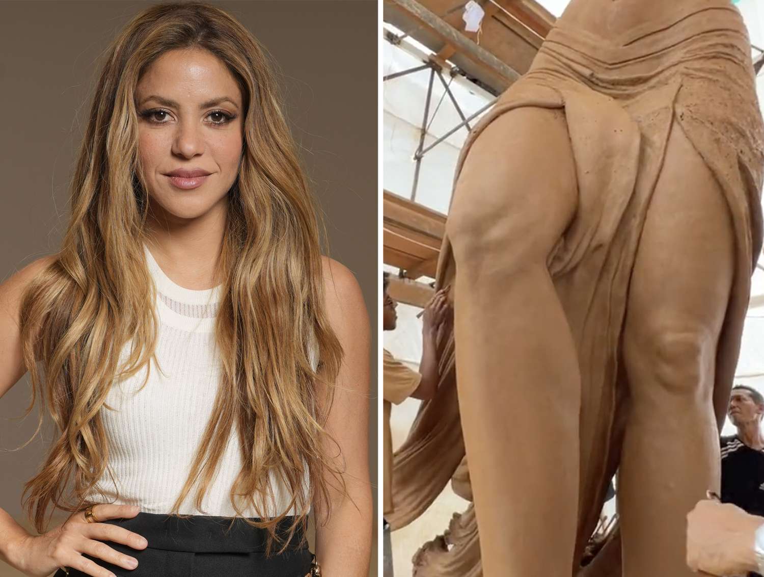 Shakira reacciona a sus estatua en Barranquilla, ¡así va quedando!