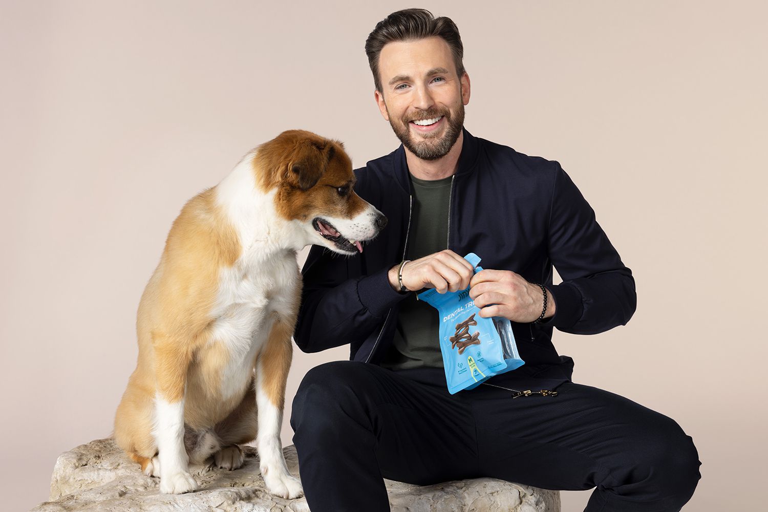 Chris Evans Says His Pet Dodger Is 'a Cut Above the Average Dog,' But Admits 'I'm Probably Biased'