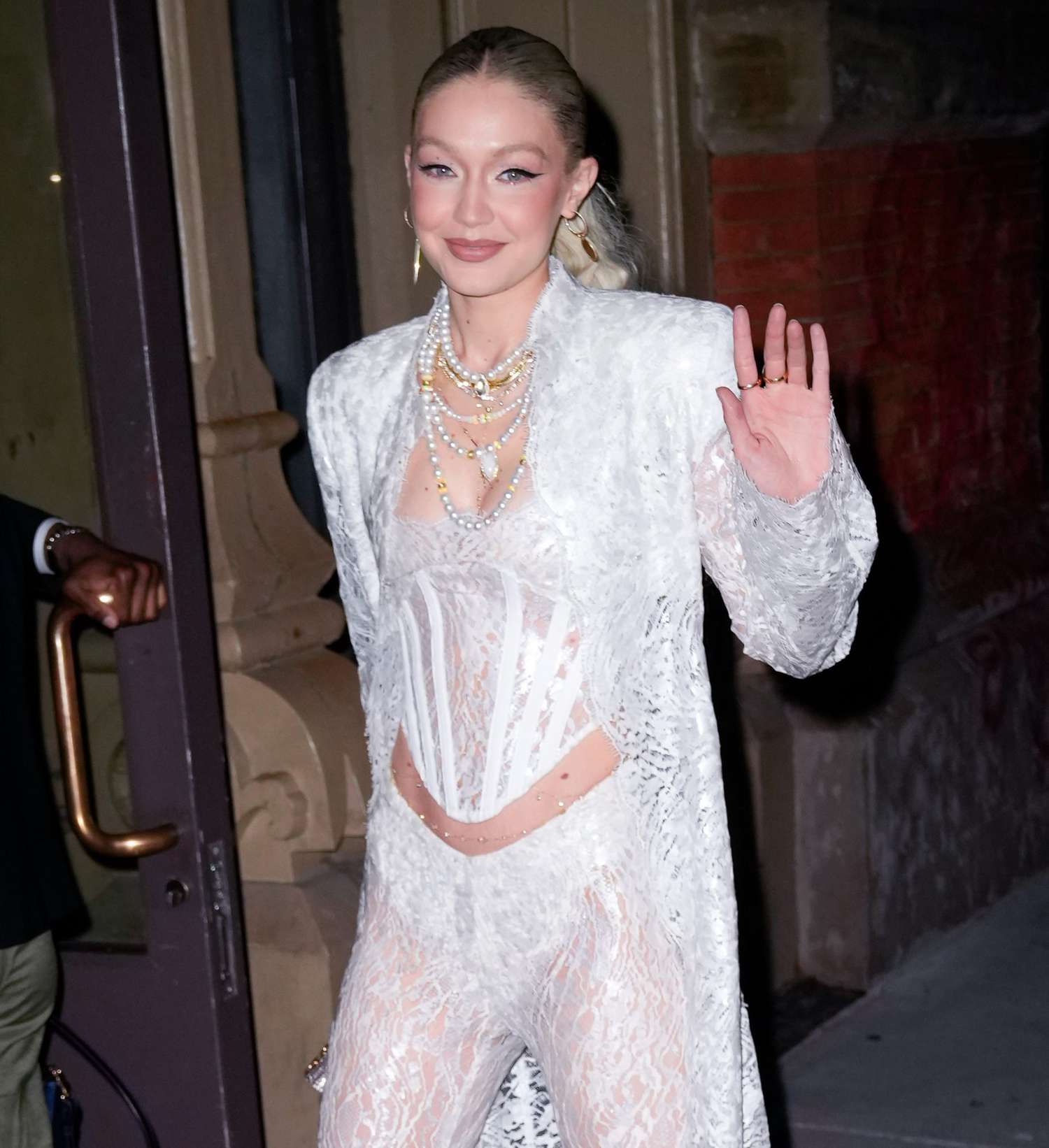 NEW YORK, NEW YORK - APRIL 23: Gigi Hadid arrives at her 27th birthday party at Zero Bondon April 23, 2022 in New York City. (Photo by Gotham/GC Images)