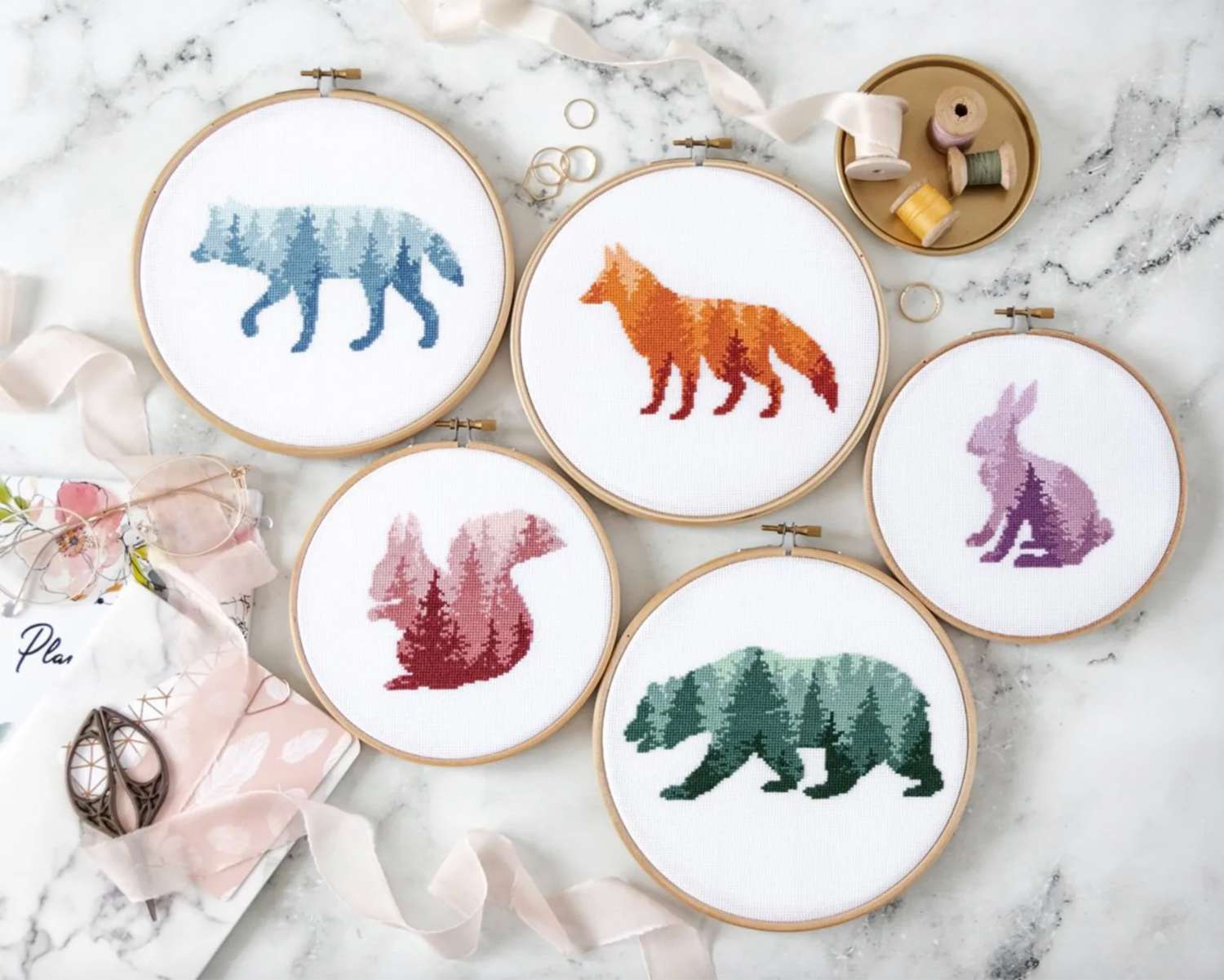 Cross Stitch Embroidery Animal More Cats Home Decor Needlework Set Handmade DIY 