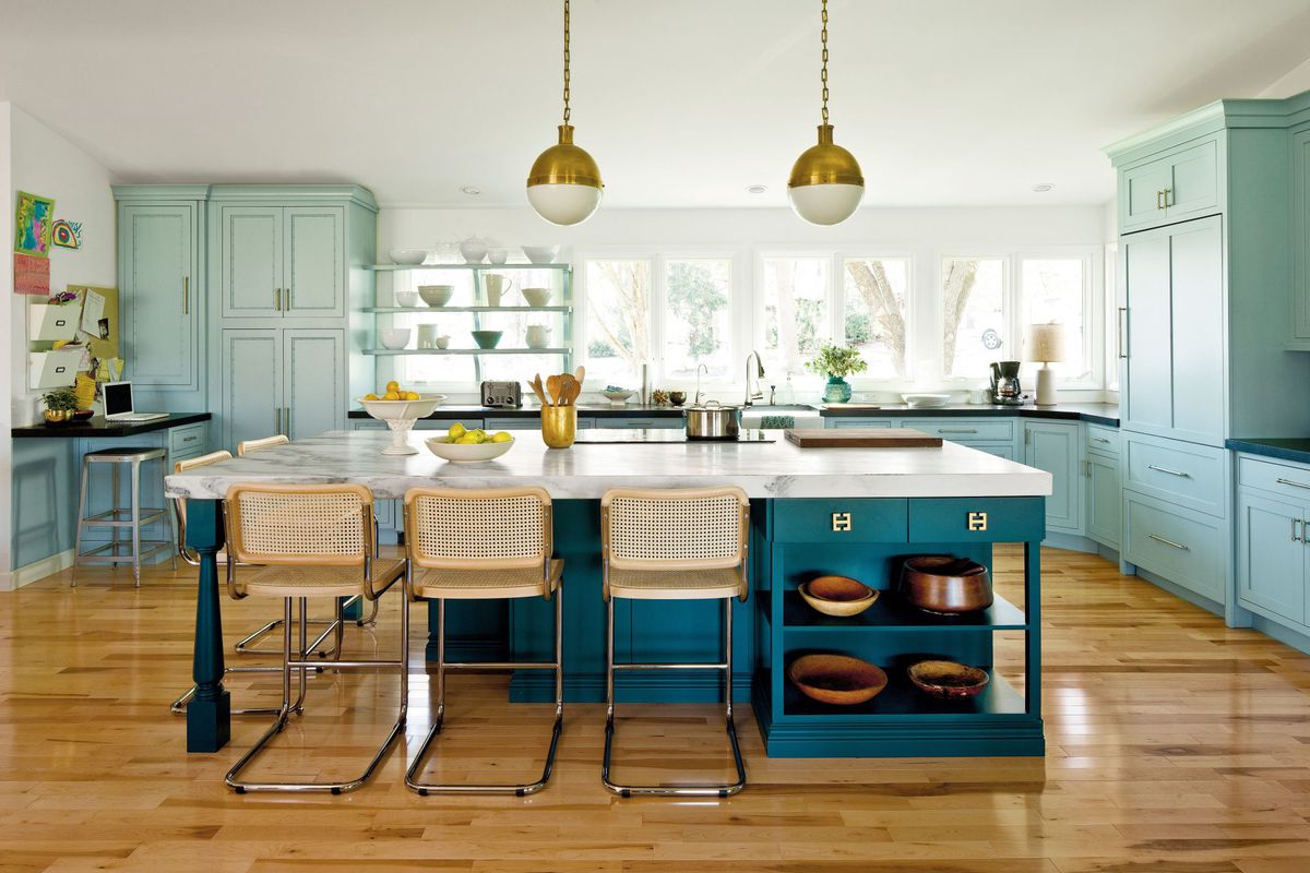 18 Great Paint Colors for Kitchen Islands   Southern Living