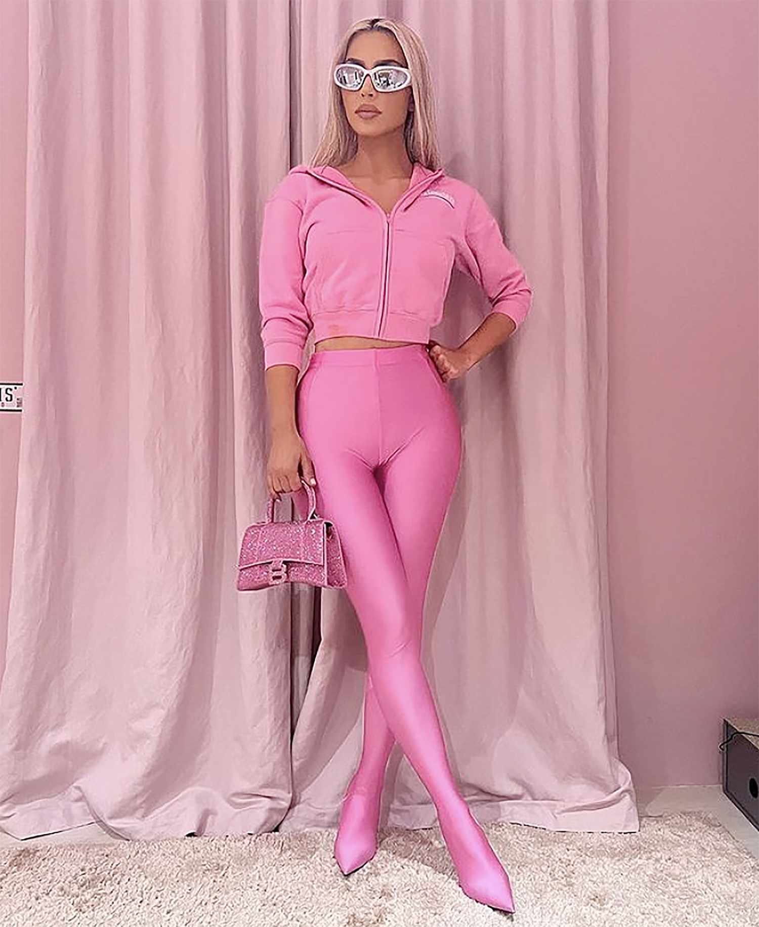 Balenciaga Barbie! Kim Kardashian Wears Head-to-Toe Bubblegum Pink in Pics by Daughter North