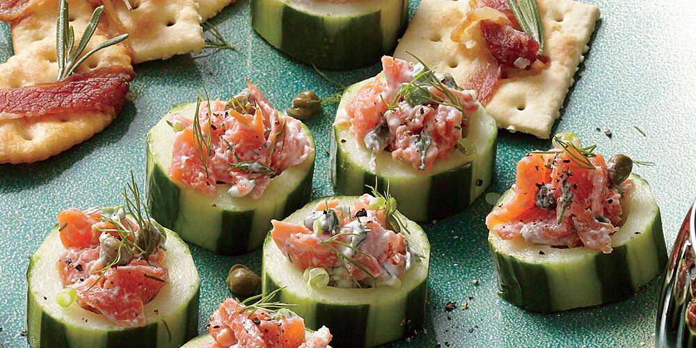 Smoked Salmon Salad in Cucumber Cups Recipe | MyRecipes