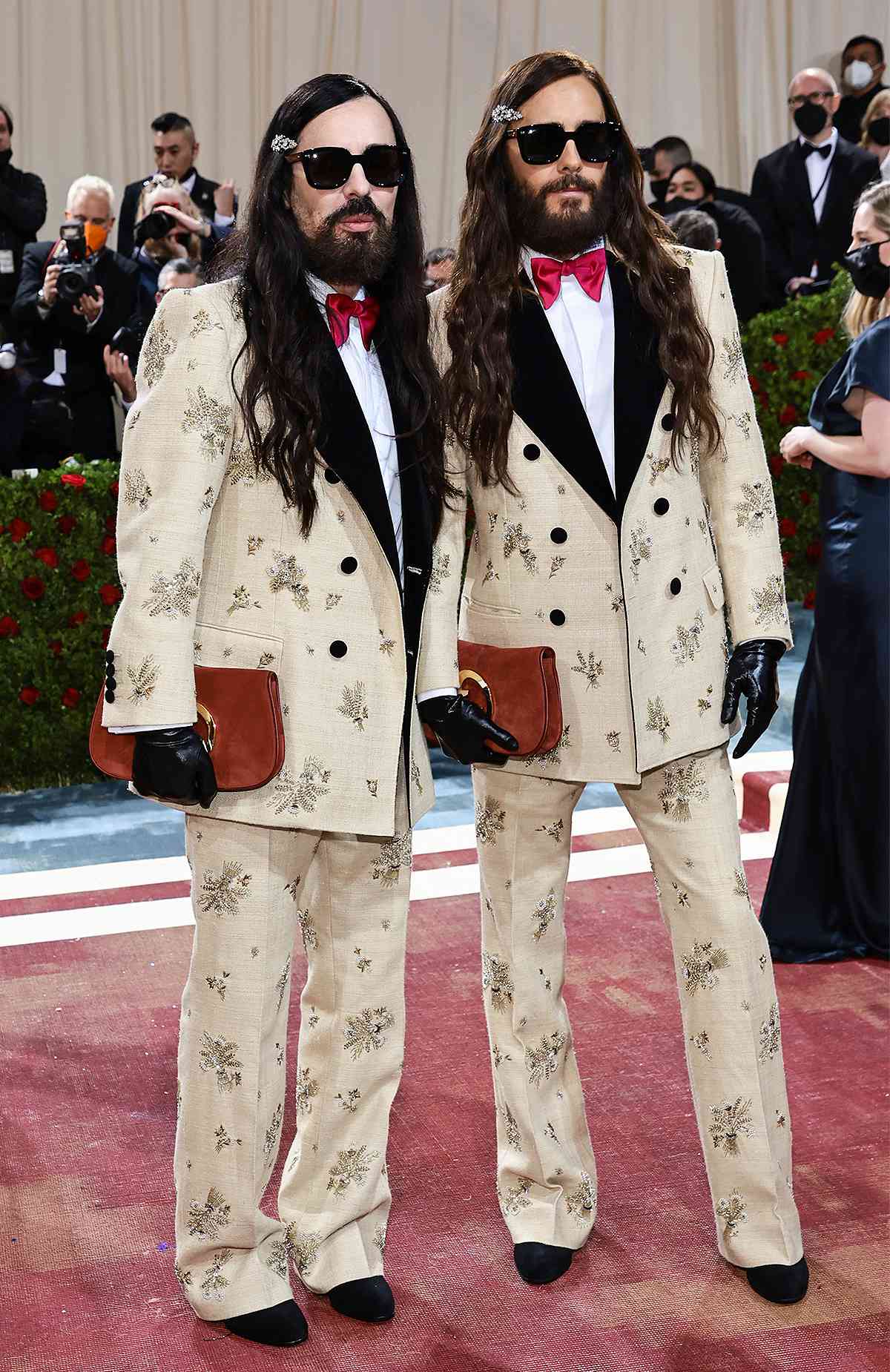Jared Leto and Gucci’s Alessandro Michele Twin in Cream Tweed Tuxes on the 2022 Met Gala Carpet