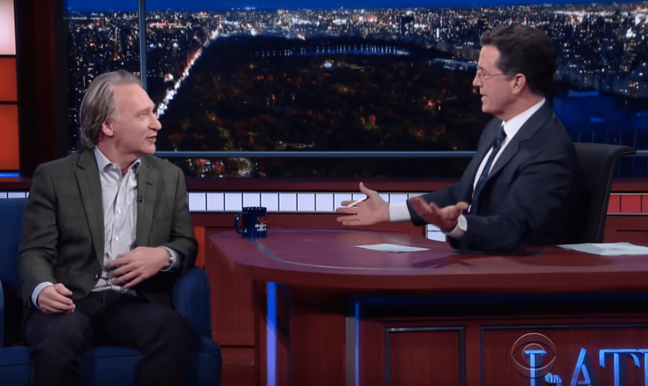 Bill Maher mocks religion during discussion with Stephen Colbert