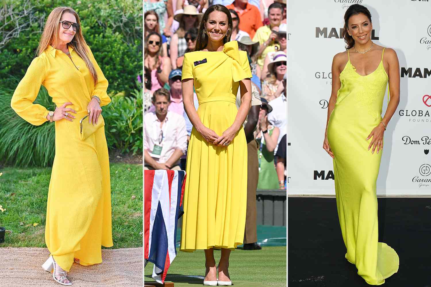Kate Middleton, Eva Longoria, and Brooke Shields Can't Stop Wearing Bright Yellow This Season