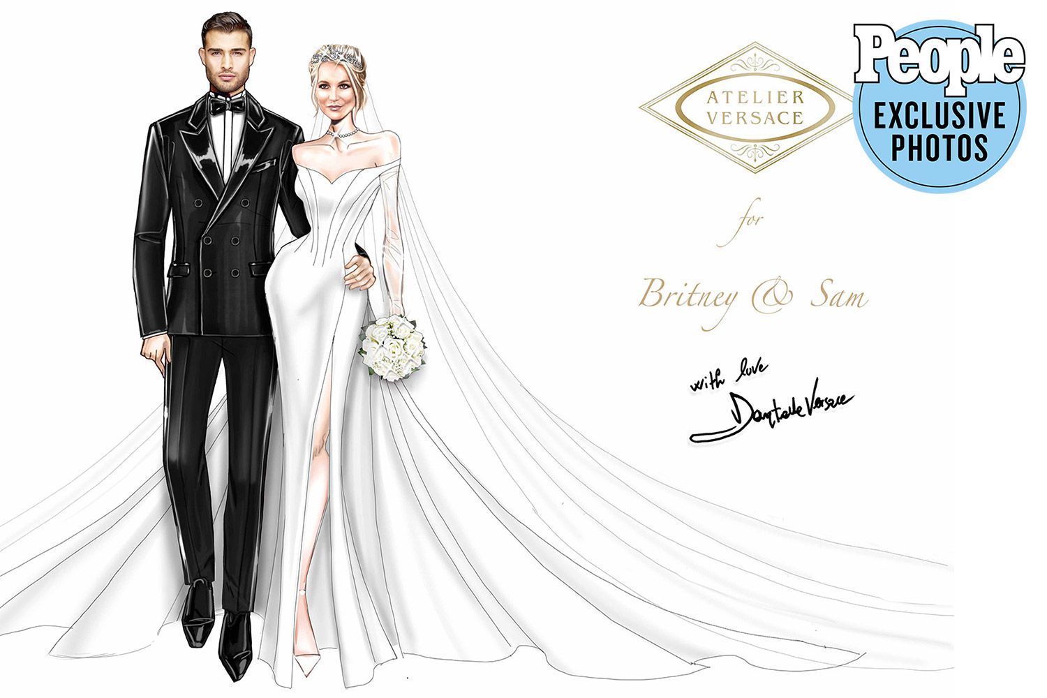 See Britney Spears’ Versace Wedding Dress Sketch — Including Her 10-Foot Train and 15-Foot Veil