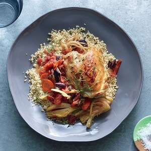 Orange and Tomato Simmered Chicken with Couscous