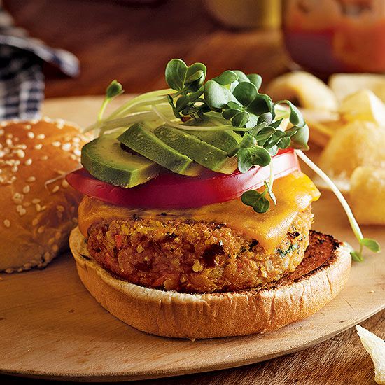 Veggie Burgers with Brown Rice, Fresh Parsley, and Chickpeas