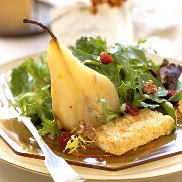 Champagne-Poached Pear Salad