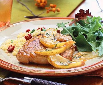 Pork Chops with Pear-Maple Sauce