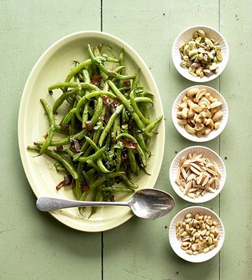 Grilled Green Beans with Shallots and Sesame Seeds