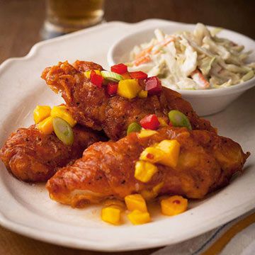 Crispy Beer Batter Fried Walleye with Mango Sweet-and-Sour Sauce