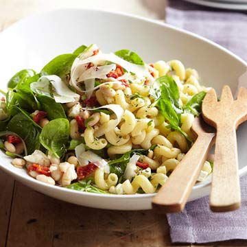 Greek Spinach-Pasta Salad with Feta and Beans